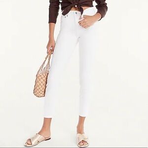 J crew 9” mid rise toothpick jeans white